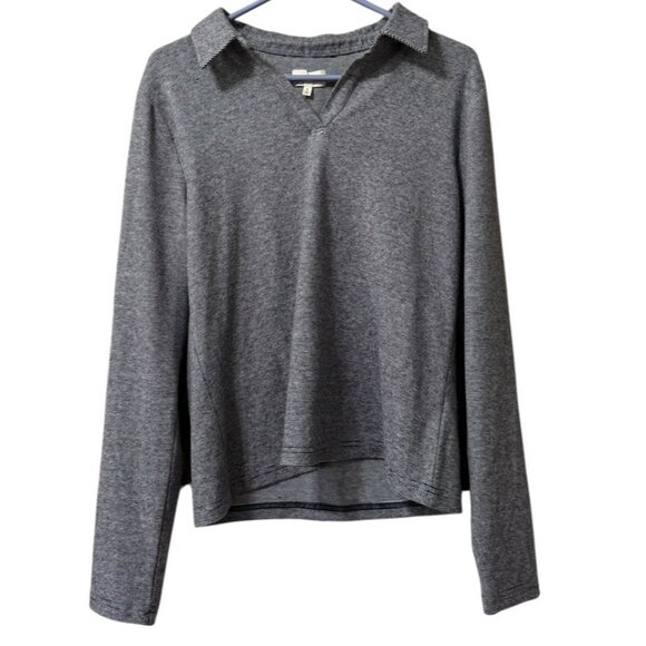 Thread and Supply Shirt Top Size Large V Neck Long Sleeve Polyester Blend Preppy - Picture 1 of 10